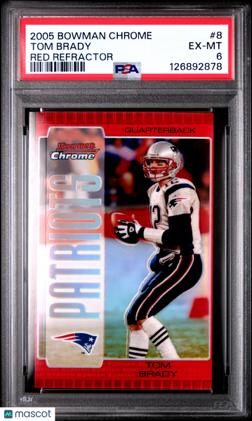 Tom Brady - 2005 Bowman Chrome Red Refractor PSA 6