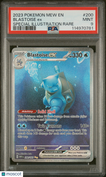 2023 Pokemon Mew EN-151 Blastoise EX Special Illustration Rare PSA 9 #200