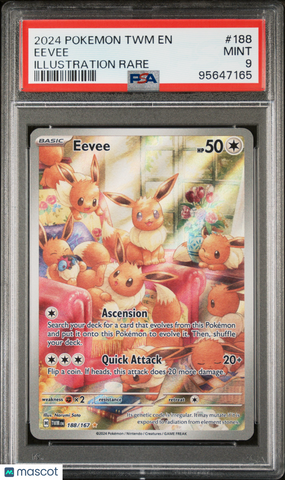 2024 Pokemon TWM EN-Twilight Masquerade Eevee #188 Illustration Rare PSA 9