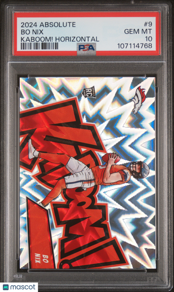 Bo Nix - 2024 Panini Absolute Kaboom! Horizontal PSA 10
