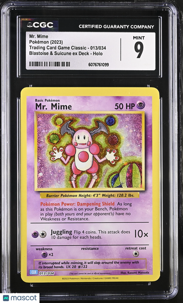 2023 Pokemon Trading Card Game Classic Mr. Mime Holo 013/034 CGC 9 #013/034