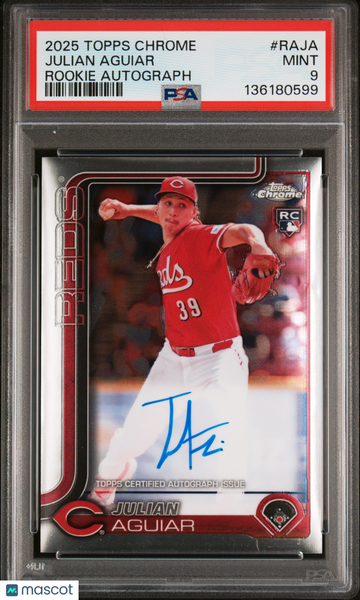 Julian Aguiar - 2025 Topps Chrome Rookie Autographs PSA 9