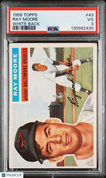 Ray Moore - 1956 Topps White Back PSA 3