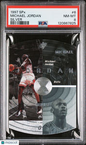 Michael Jordan - 1997 Upper Deck SPX Basketball Die Cut Silver PSA 8 #6 Bulls