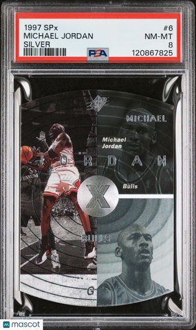 Michael Jordan - 1997 Upper Deck SPX Basketball Die Cut Silver PSA 8 #6 Bulls