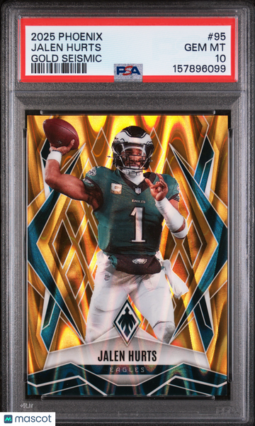 Jalen Hurts - 2025 Panini Phoenix Gold Seismic PSA 10 Jersey #
