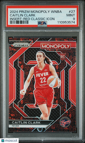 Caitlin Clark - 2024 Panini Prizm Monopoly WNBA Insert Red Classic Icon PSA 9