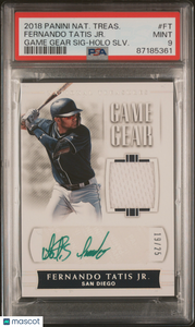 Fernando Tatis JR 2018 Panini National Treasures Game Gear Auto PSA 9 /25
