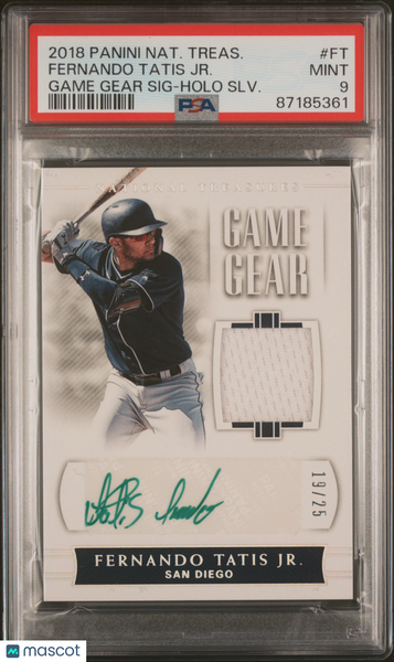 Fernando Tatis JR 2018 Panini National Treasures Game Gear Auto PSA 9 /25