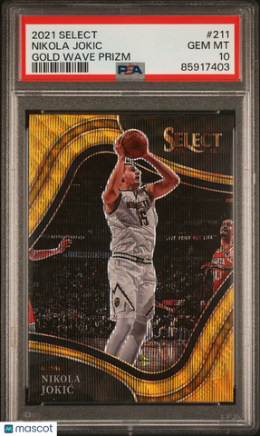 Nikola Jokic - 2021 Panini Select Gold Wave Prizm PSA 10