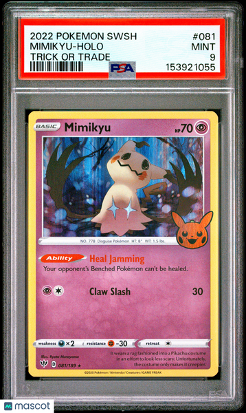 2020 Pokemon Sword & Shield Darkness Ablaze Mimikyu Holo PSA 9 #081