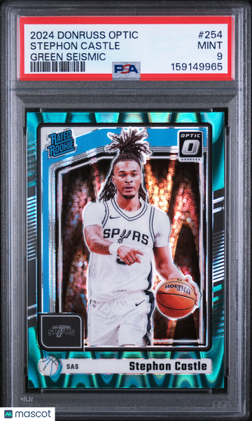 Stephon Castle - 2024-25 Panini Donruss Optic Rated Rookie Green Seismic PSA 9