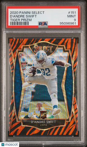 D'andre Swift - 2020 Panini Select Tiger Prizm PSA 9
