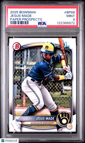 Jesus Made - 2025 Bowman Paper Prospects PSA 9