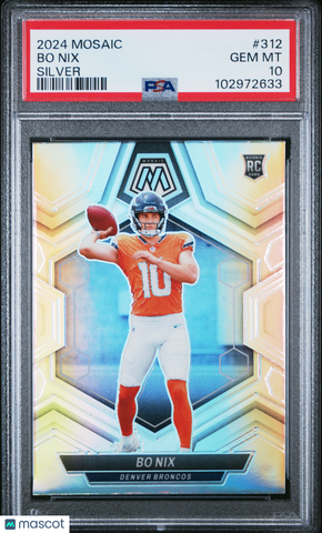 Bo Nix - 2024 Panini Mosaic Silver PSA 10