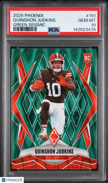 Quinshon Judkins - 2025 Panini Phoenix Green Seismic PSA 10