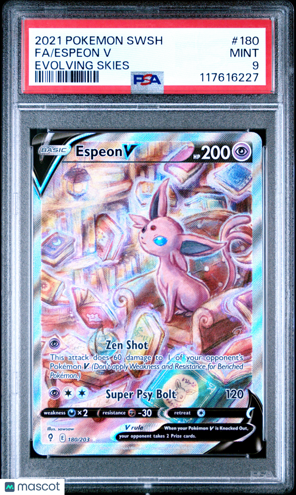 2021 Pokemon Sword & Shield Evolving Skies Espeon V #180 Fa Evolving Skies PSA 9