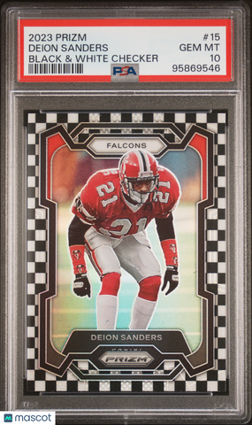 Deion Sanders - 2023 Panini Prizm Black & White Checker PSA 10 #15