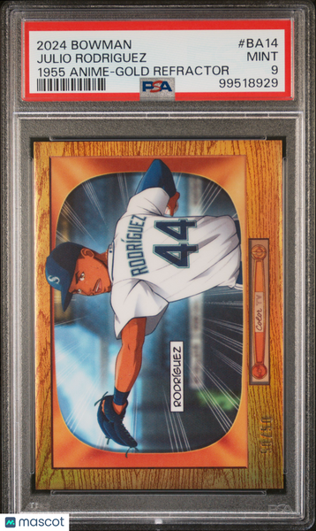 Julio Rodriguez - 2024 Bowman 1955 Bowman Anime Gold Refractor PSA 9
