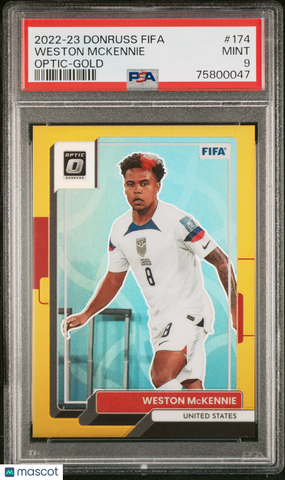 Weston Mckennie - 2022 Panini Donruss FIFA Optic Gold PSA 9