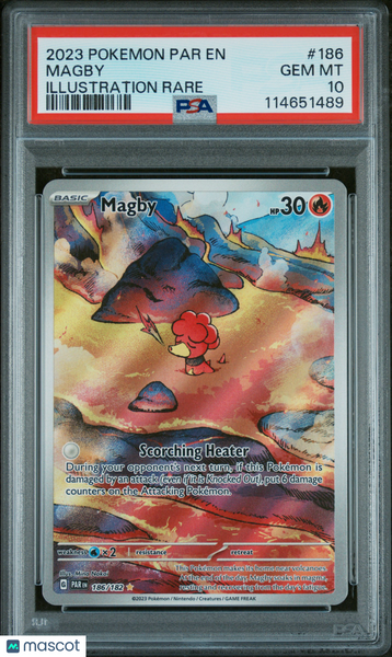 2023 Pokemon Par EN-Paradox Rift Magby Illustration Rare PSA 10 #186