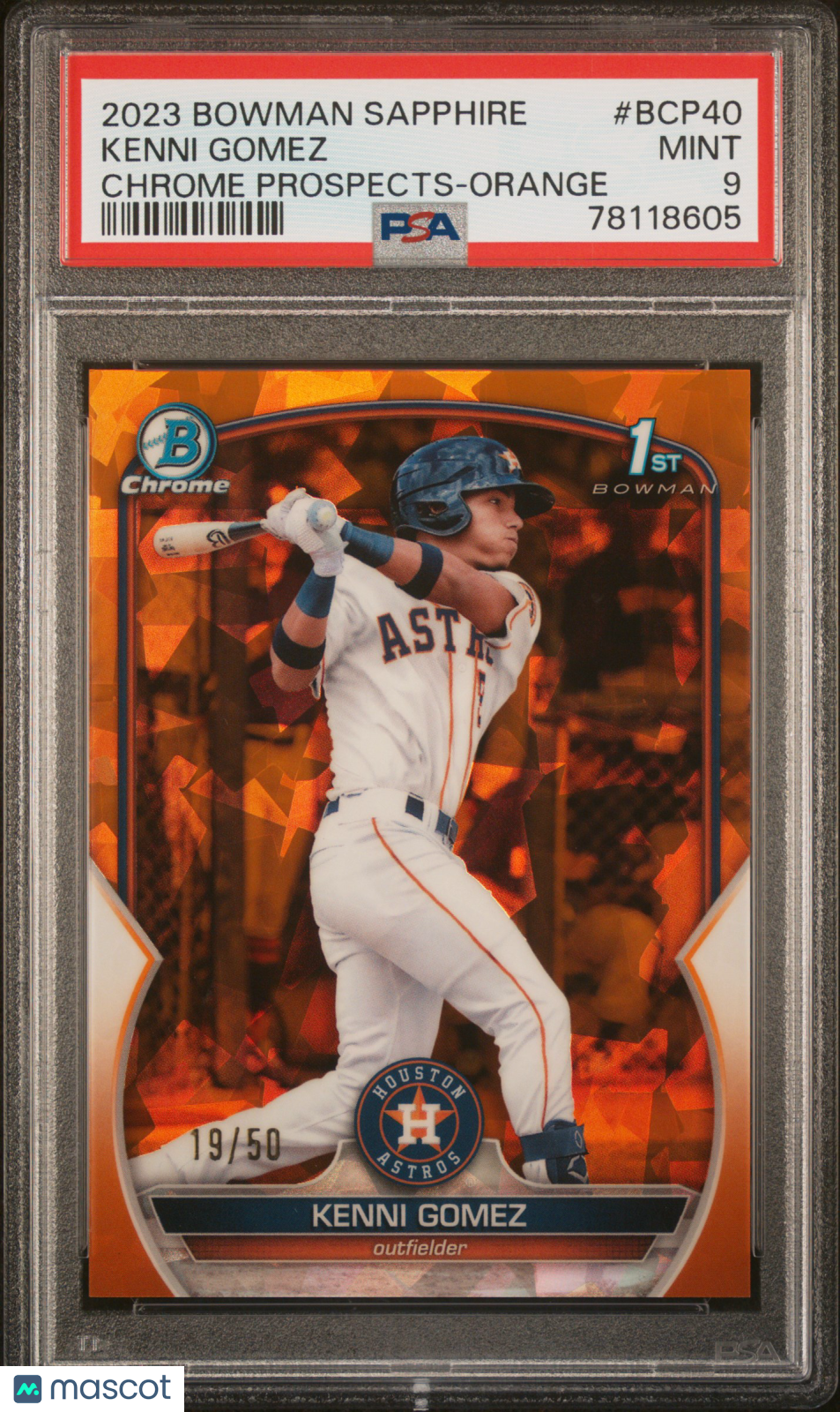 Kenni Gomez - 2023 Bowman Sapphire Edition Chrome Orange PSA 9 /50