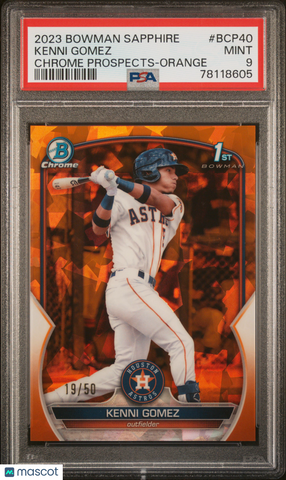 Kenni Gomez - 2023 Bowman Sapphire Edition Chrome Orange PSA 9 /50