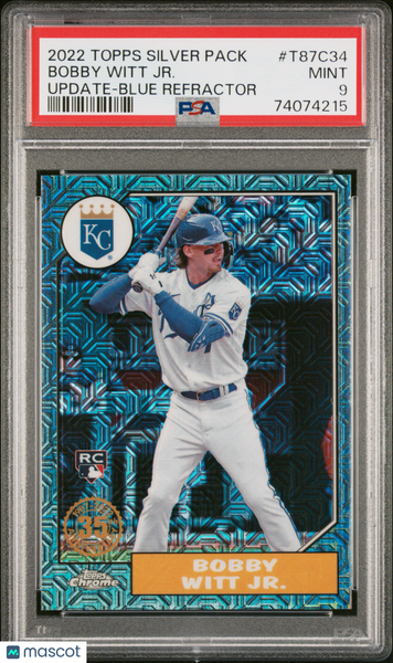 Bobby Witt JR. - 2022 Topps Silver Pack 1987 Chrome 89/150 Blue Rookie PSA 9