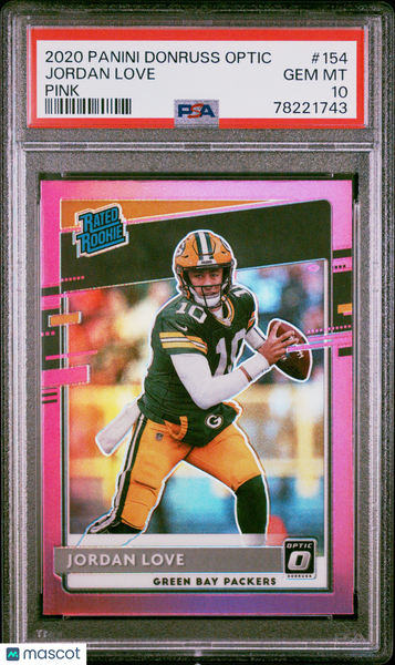 Jordan Love - 2020 Panini Donruss Optic Pink PSA 10 Rookie GEM MINT