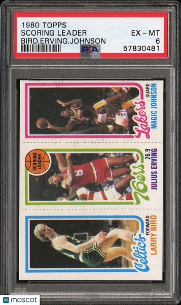 Scoring Leader - 1980 Topps Bird Erving Johnson PSA 6