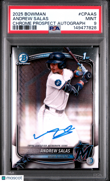 Andrew Salas - 2025 Bowman Chrome Prospect Autographs PSA 9