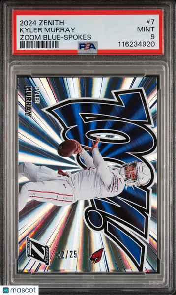 Kyler Murray - 2024 Panini Zenith Zoom Blue Spokes PSA 9 22/25