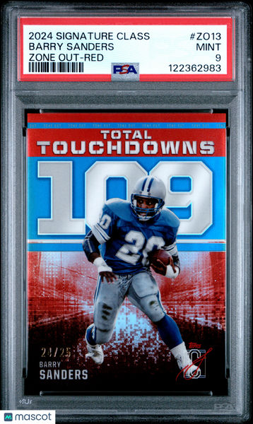 Barry Sanders - 2024 Topps Signature Class Zone Out Red PSA 9 24/25