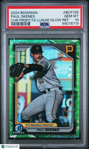 Paul Skenes - 2024 Bowman Chrome Prospects Prspcts Lunar Glow Ref PSA 10