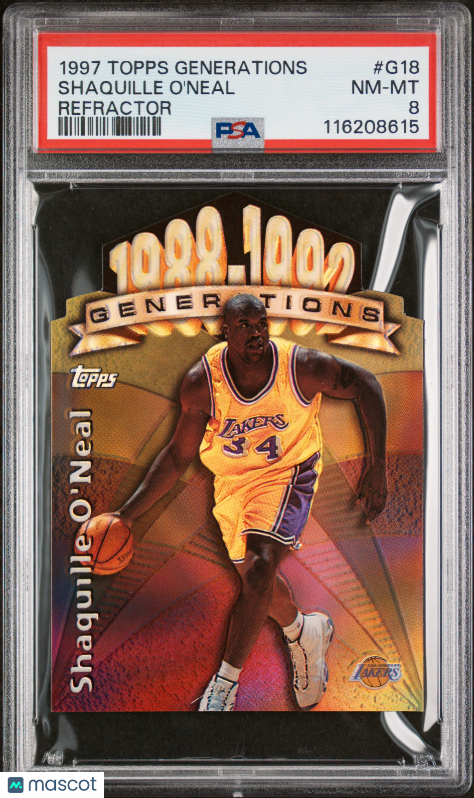 Shaquille O'Neal - 1997 Topps Generations Refractor PSA 8