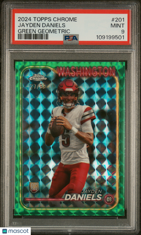 Jayden Daniels - 2024 Topps Chrome Green Geometric PSA 9 27/99