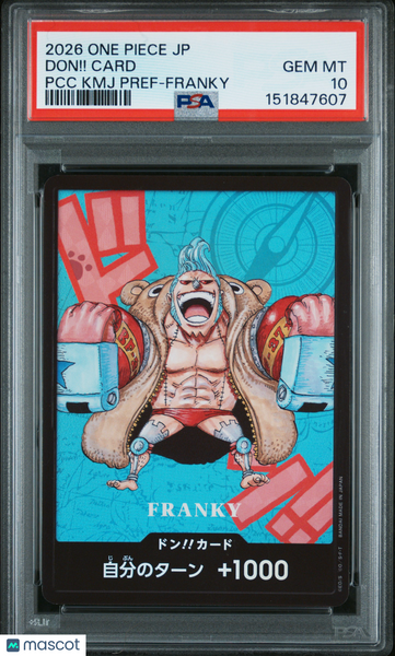 2026 One Piece Card Japanese PCC KMJ Pref-Franky PSA 10