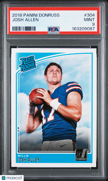 Josh Allen - 2018 Panini Donruss Rated Rookie #304 PSA 9