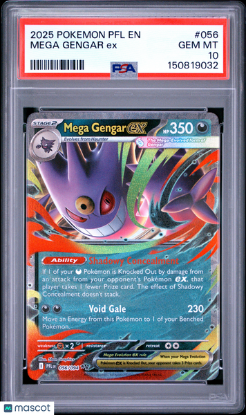 2025 Pokemon PFL EN-Phantasmal Flames Mega Gengar EX PSA 10 #056