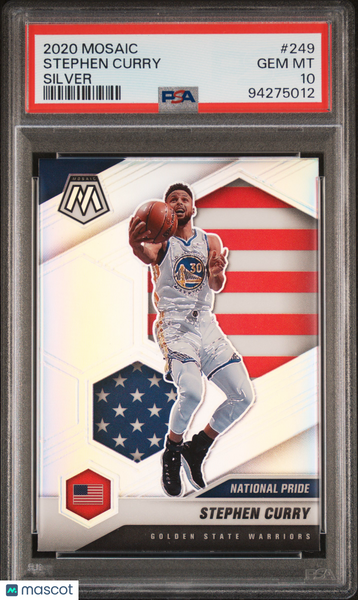 Stephen Curry - 2020-21 Panini Mosaic Silver National Pride PSA 10