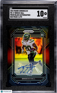 Breece Hall - 2022 Panini Chronicles Prizm Black Autograph Red Prizm SGC 10 /99