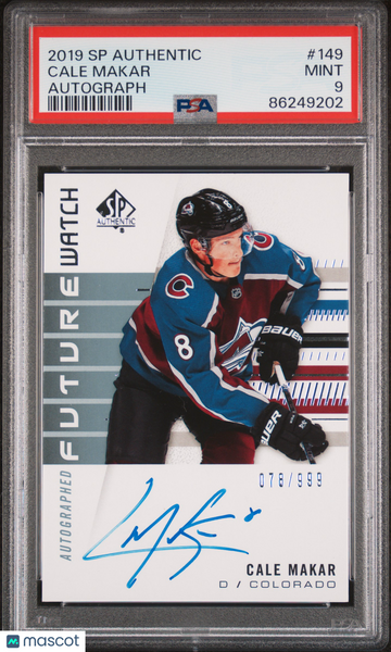 Cale Makar - 2019 SP Authentic Autograph PSA 9 78/999