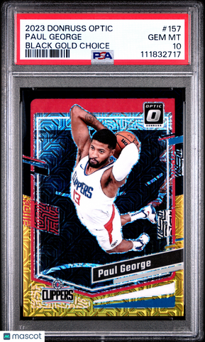Paul George - 2023 Panini Donruss Optic Black Gold Choice PSA 10 7/8