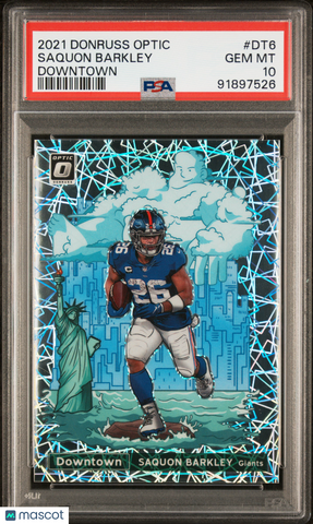 Saquon Barkley - 2021 Panini Donruss Optic Downtown PSA 10 GEM MINT
