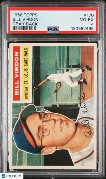 Bill Virdon - 1956 Topps Gray Back PSA 4