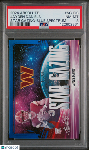 Jayden Daniels - 2024 Panini Absolute Star Gazing Blue Spectrum PSA 8 05/61