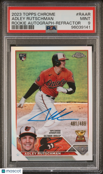 Adley Rutschman - 2023 Topps Chrome Rookie Auto Refractor PSA 9 /499