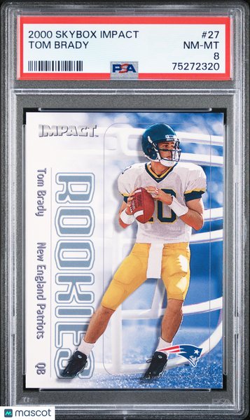 Tom Brady - 2000 Skybox Impact Rookie #27 PSA 8
