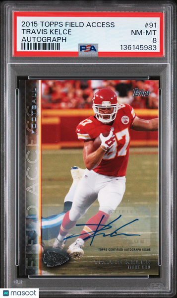 Travis Kelce - 2015 Topps Field Access Autograph PSA 8