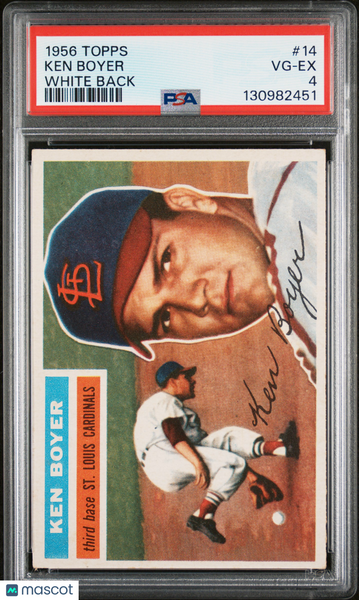 Ken Boyer - 1956 Topps White Back PSA 4